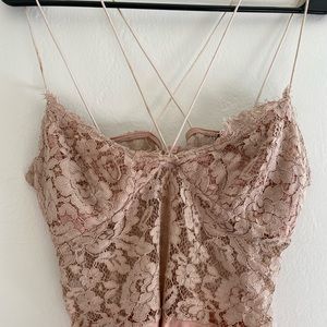 Nude Lace Strappy Bodysuit